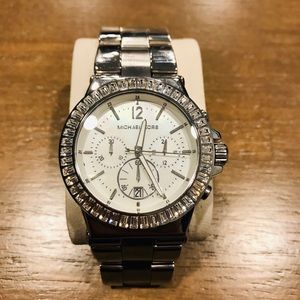 Michael Kors Dylan Crystal Bezel Chronograph Watch